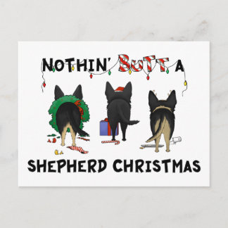 Nothin' Butt A German Shepherd Christmas Holiday Postcard