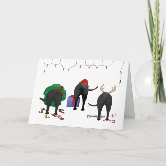 Nothin' Butt A Lab Christmas Holiday Card (Front)