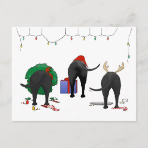 Nothin' Butt A Lab Christmas Holiday Postcard