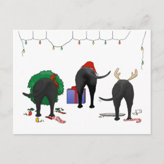 Nothin' Butt A Lab Christmas Holiday Postcard