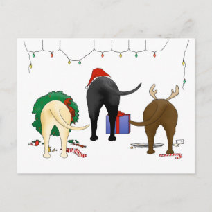Nothin' Butt A Lab Christmas Holiday Postcard