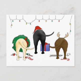 Nothin' Butt A Lab Christmas Holiday Postcard