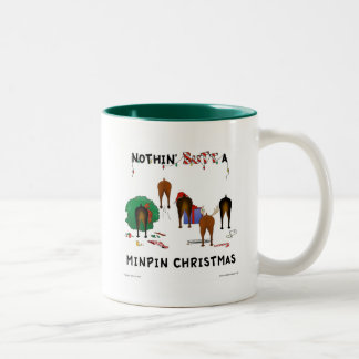 Nothin' Butt A Min Pin Christmas Two-Tone Coffee Mug