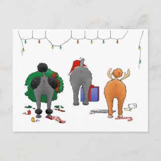 Nothin' Butt A Poodle Christmas Holiday Postcard