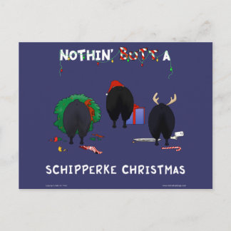 Nothin' Butt A Schipperke Christmas Holiday Postcard