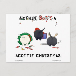 Nothin' Butt A Scottie Christmas Holiday Postcard