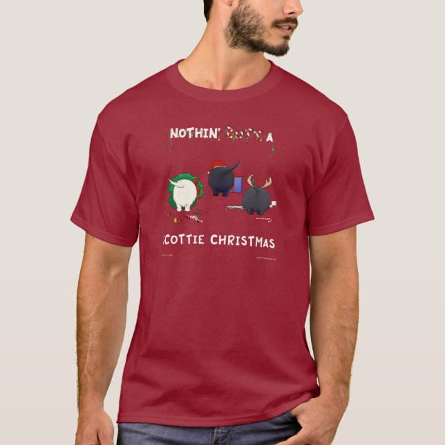 Nothin' Butt A Scottie Christmas T-Shirt (Front)