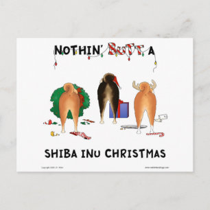 Nothin' Butt A Shiba Inu Christmas Holiday Postcard
