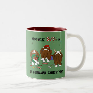 Nothin' Butt A St. Bernard Christmas Two-Tone Coffee Mug