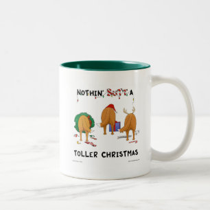 Nothin' Butt A Toller Christmas Two-Tone Coffee Mug