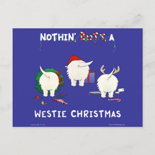 Nothin Butt A Westie Christmas Holiday Postcard