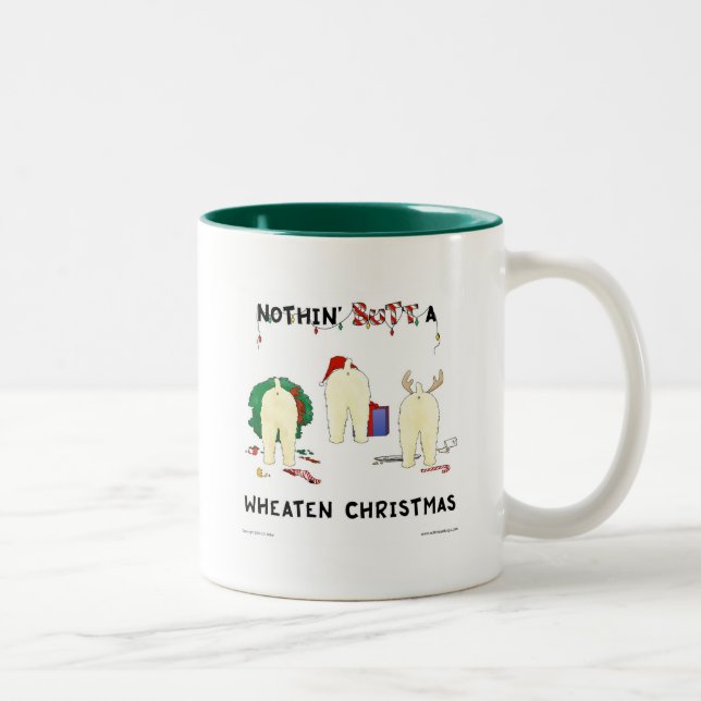 Nothin' Butt A Wheaten Christmas Two-Tone Coffee Mug (Right)