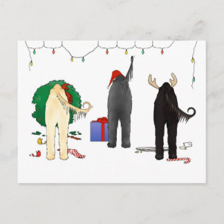 Nothin' Butt An Afghan Christmas Holiday Postcard