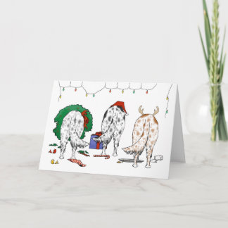 Nothin' Butt An English Setter Christmas Holiday Card