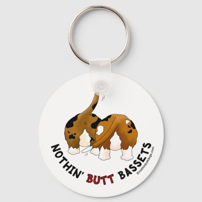 Nothin' Butt Bassets Keychain (Front)