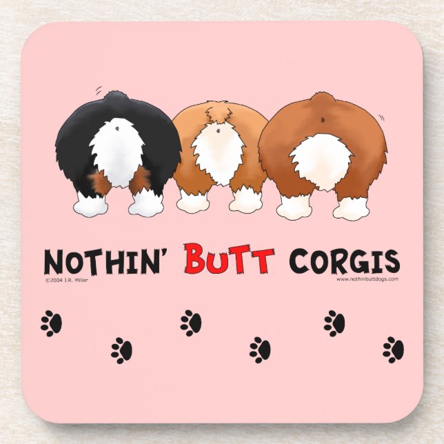 Nothin' Butt Corgis Drink Coaster (Front)