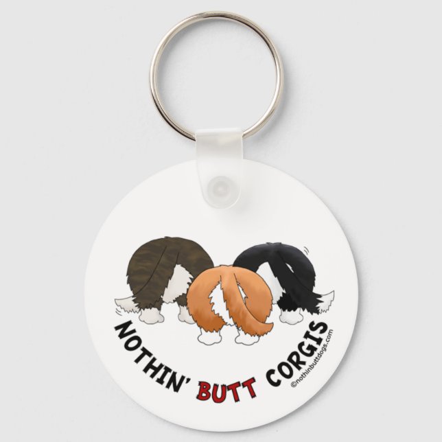 Nothin' Butt Corgis Keychain (Front)