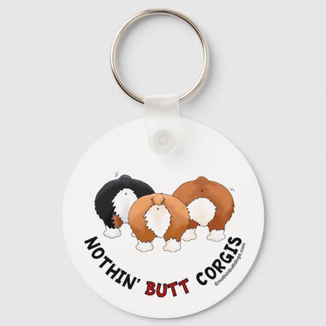 Nothin' Butt Corgis Keychain (Front)