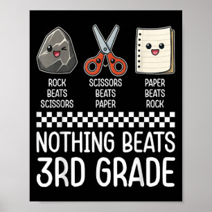 Nothing Beats 3rd Grade Funny Back To School Kids Poster