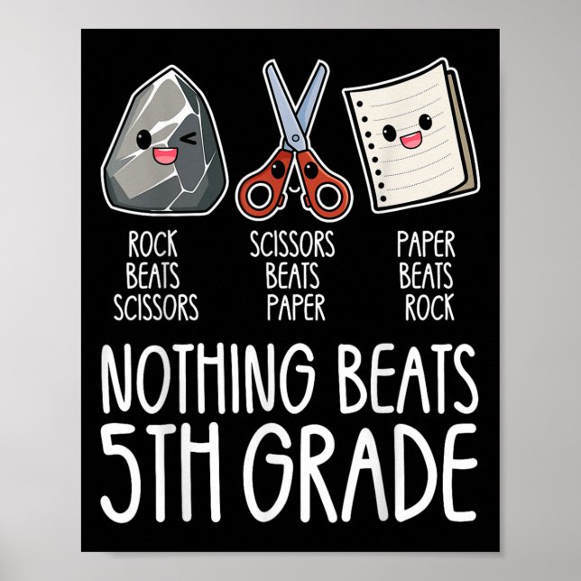 Nothing Beats 5th Grade Funny Back To School Kids  Poster (Front)