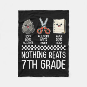 Nothing Beats 7th Grade Funny Back To School Kids Fleece Blanket