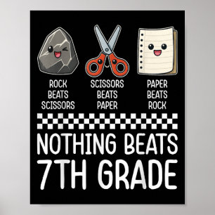 Nothing Beats 7th Grade Funny Back To School Kids Poster
