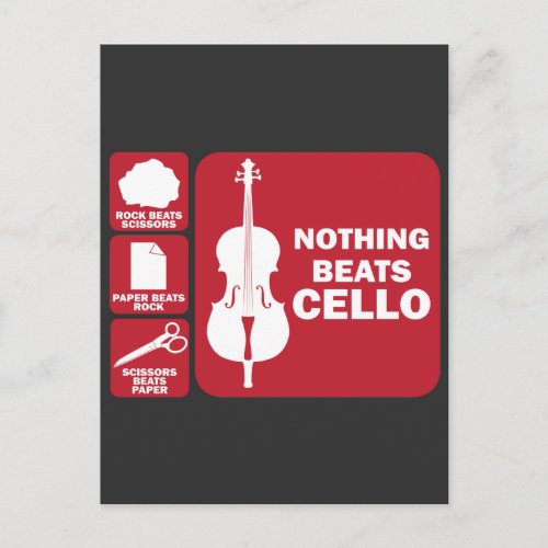Nothing Beats Cello Rock Scissor Paper Musician Postcard