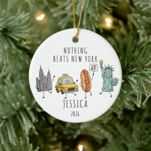 Nothing Beats New York Personalized NYC Ceramic Ornament