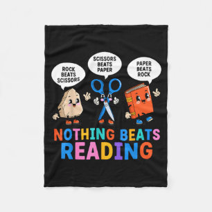 Nothing beats reading funny book lover fleece blanket