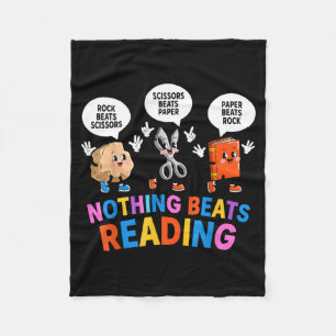 Nothing beats reading funny book lover fleece blanket