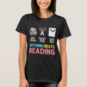 Nothing Beats Reading Funny Rock Paper Scissors T-Shirt