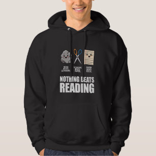 Nothing Beats Reading Rock Paper Scissors Funny Bo Hoodie