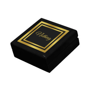 Nothing Black and Gold Elegant Script Funny Humor Gift Box