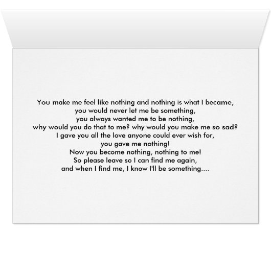 Nothing,, broken heart, broken hearted sad words (Inside Horizontal (Bottom))