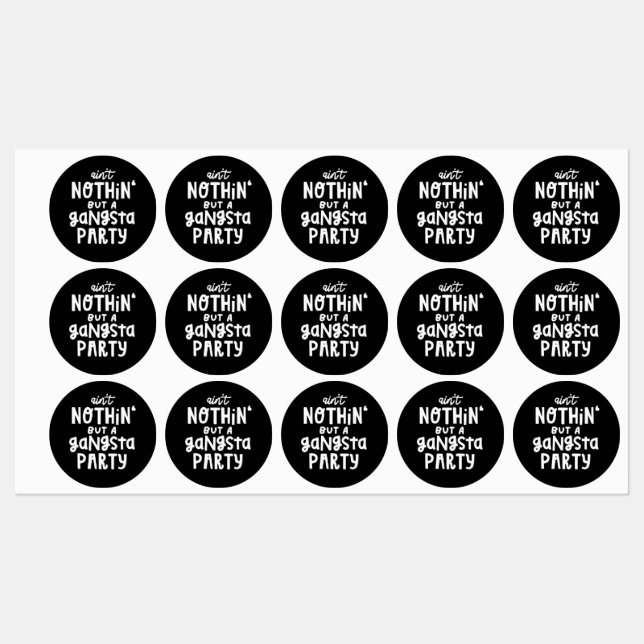 Nothing But a Gangsta Party 90s Hip Hop Rap Labels (Sheet)