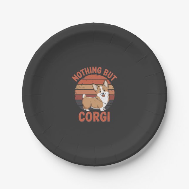 Nothing But Corgi Paper Plates (Front)