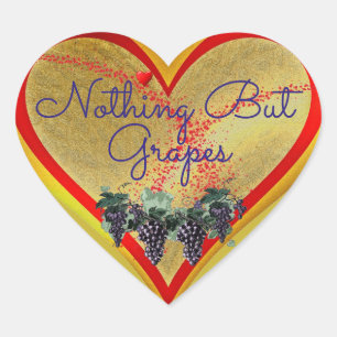 Nothing But Grapes Heart Sticker
