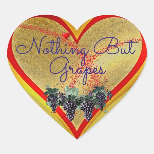 Nothing But Grapes Heart Sticker (Front)