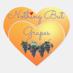Nothing But Grapes Heart Sticker