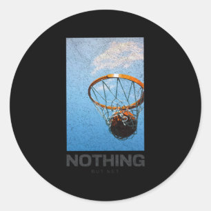 Nothing But Net Basketball Minimalist Hoop Sky Des Classic Round Sticker