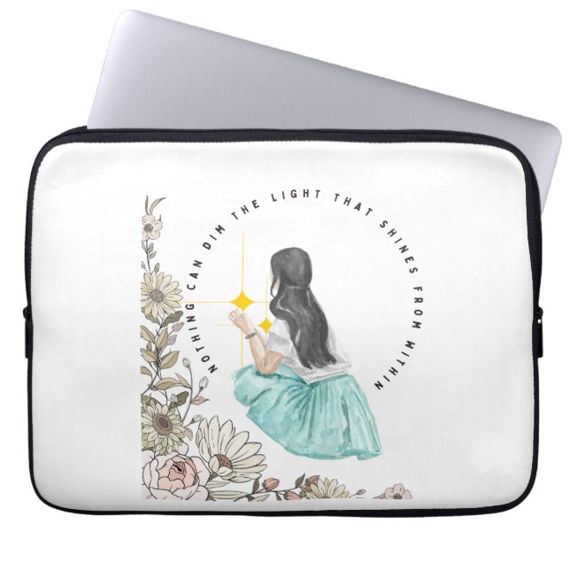 Nothing Can Dim The Light That Shines From Within Laptop Sleeve (Front)