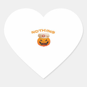 Nothing Can Scare A Nurse, Halloween Spooky Pumpki Heart Sticker
