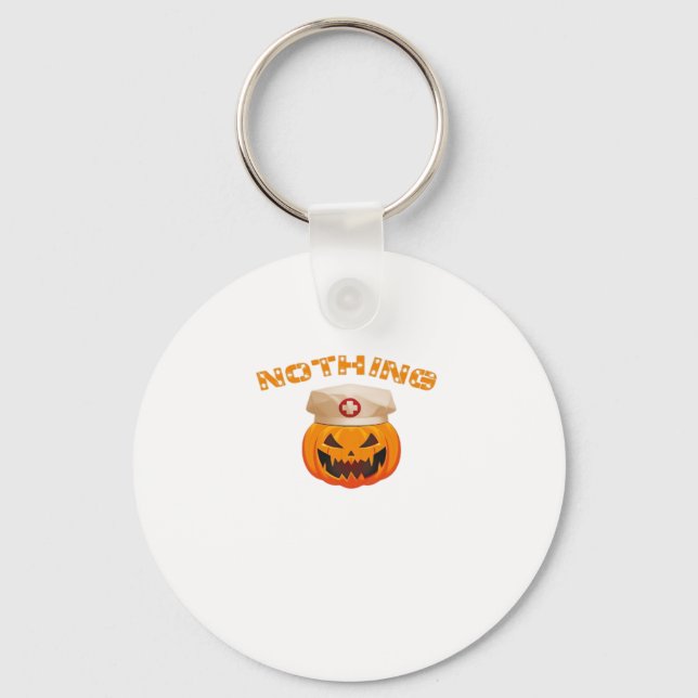 Nothing Can Scare A Nurse, Halloween Spooky Pumpki Keychain (Front)