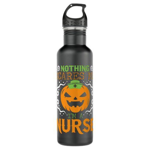 Nothing Can Scare Me Im a Nurse Halloween Funny Pu Stainless Steel Water Bottle