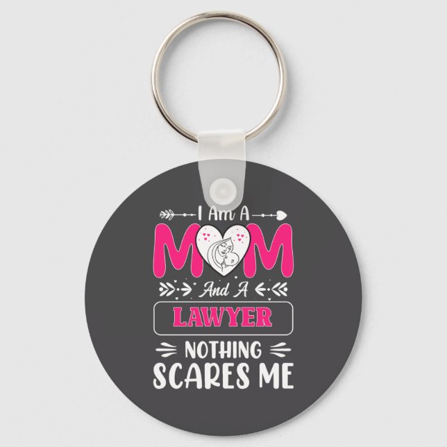 Nothing Es Me Funny Lawyer Mom Quote  Keychain (Front)