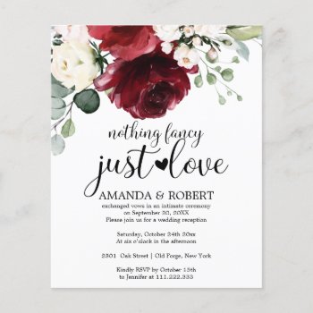 Nothing Fancy Budget Wedding Invitations by LitleStarPaper at Zazzle