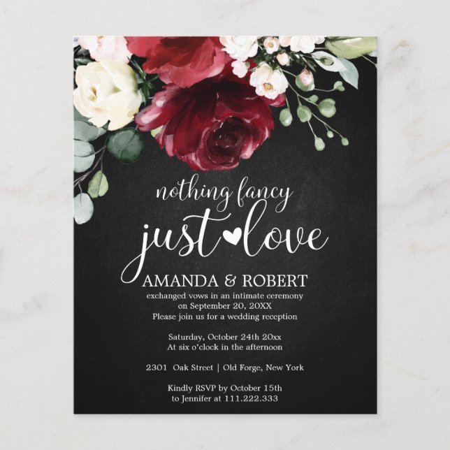 Nothing Fancy Cheap Rustic Wedding Invitations (Front)