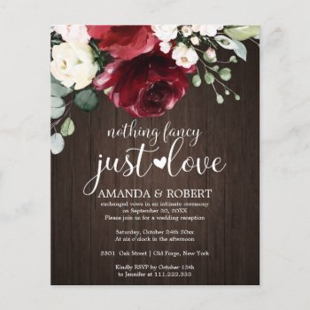 Nothing Fancy Cheap Rustic Wedding Invitations by LitleStarPaper at Zazzle