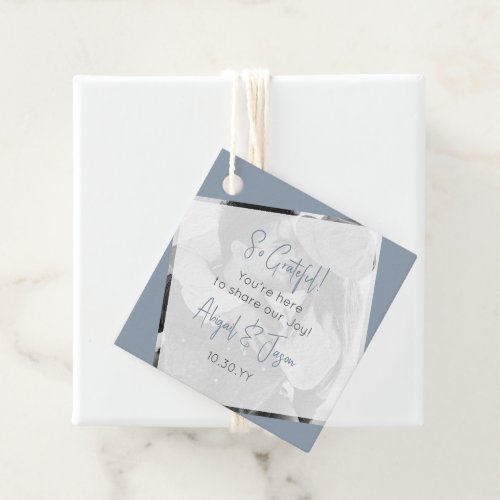 Nothing Fancy Dusty Blue Casual Wedding Favor Tags