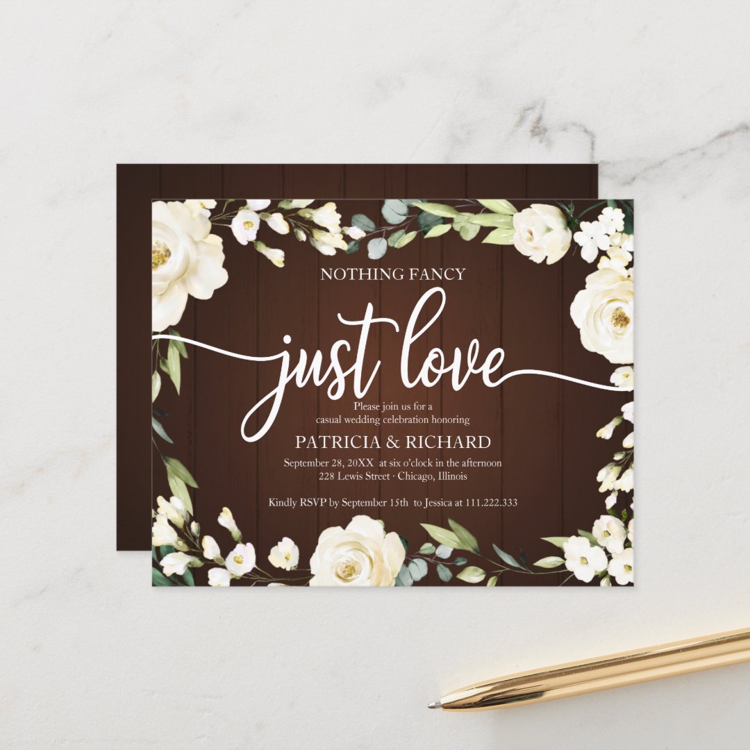 Nothing Fancy Floral Cheap Wedding Invitation Zazzle